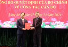 Trưởng Ban Tổ chức Trung ương Lê Minh Hưng trao quyết định chuẩn y Bí thư Tỉnh ủy Lạng Sơn cho Ông Hoàng Văn Nghiệm